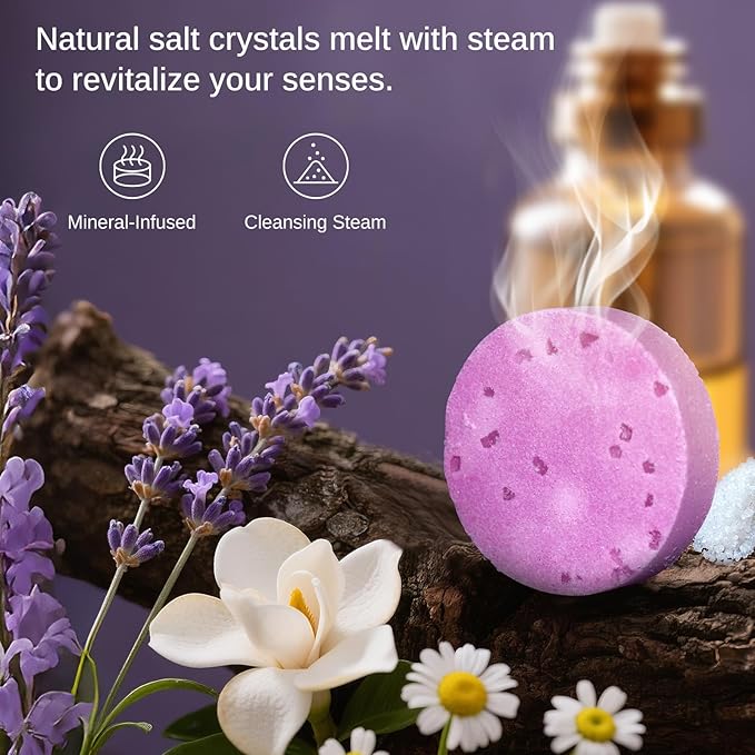 W&E Choice Shower Steamers Aromatherapy 8 Pcs- Shower Bombs with Natural Essential Oils for Daily Relaxation & Stress Relief, Birthday Gifts for Women & Men, Mom, Teen