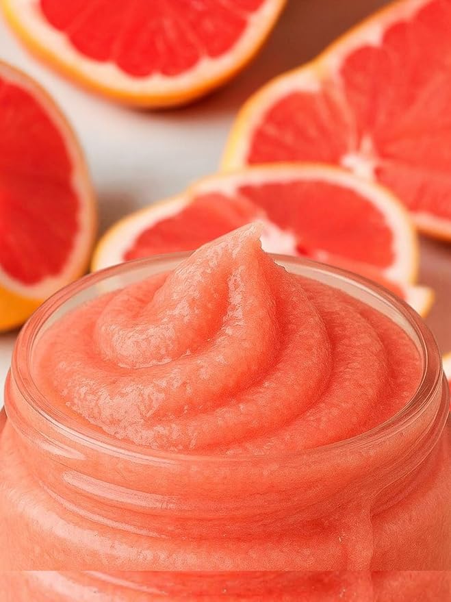 Exfoliating Sugar Scrub - Fruit Scented Exfoliating Body Scrub - Moisturizing Natural Face and Body Polish with Essential Oils - Gentle for Sensitive Skin - Grapefruit, 8oz