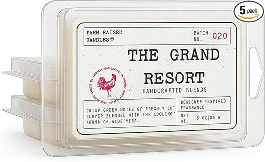 Farm Raised Candles – Resort Soy Wax Melts – USA Made, Hand-Crafted Soy (3 Pack, Grand Resort 3 Pack)