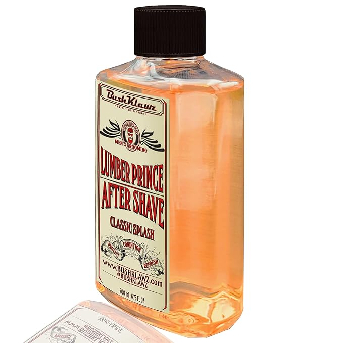 BushKlawz Classic Refreshing Cooling Soothing Barbershop After Shave Lotion Balm Toner Splash Lumber Prince Satisfy all Types of Viking Cannon Black Prime AfterShave Tonic Cologne