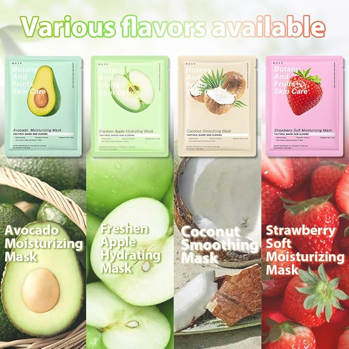 evpct 12Pack Kids Face Masks for Kids Girls Spa, Girls Kids Facial Spa Day Slumber Sleepover Birthday Party Favors Supplies Kit for Girl, Kid Friendly Facial Face Sheet Masks Bulk Skincare for Kid, B2