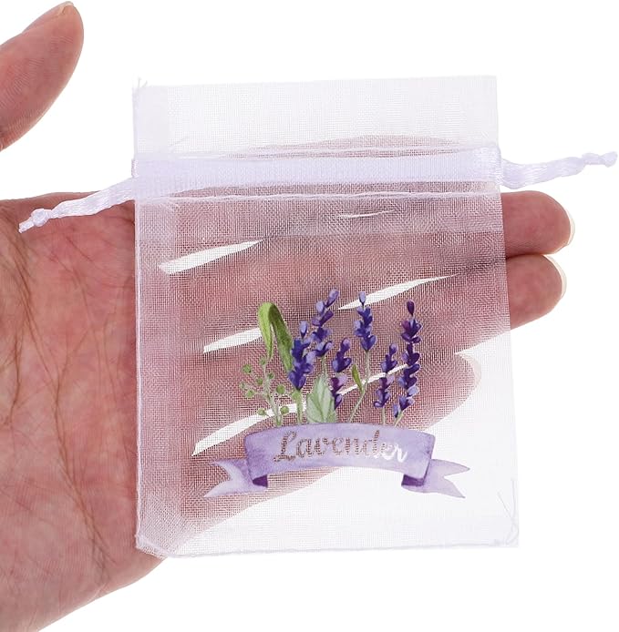 ABOOFAN 20pcs Empty Lavender Sachet Bags Organza Gauze Bags Small Drawstring Jewelry Pouches Party Favor Candy Bags