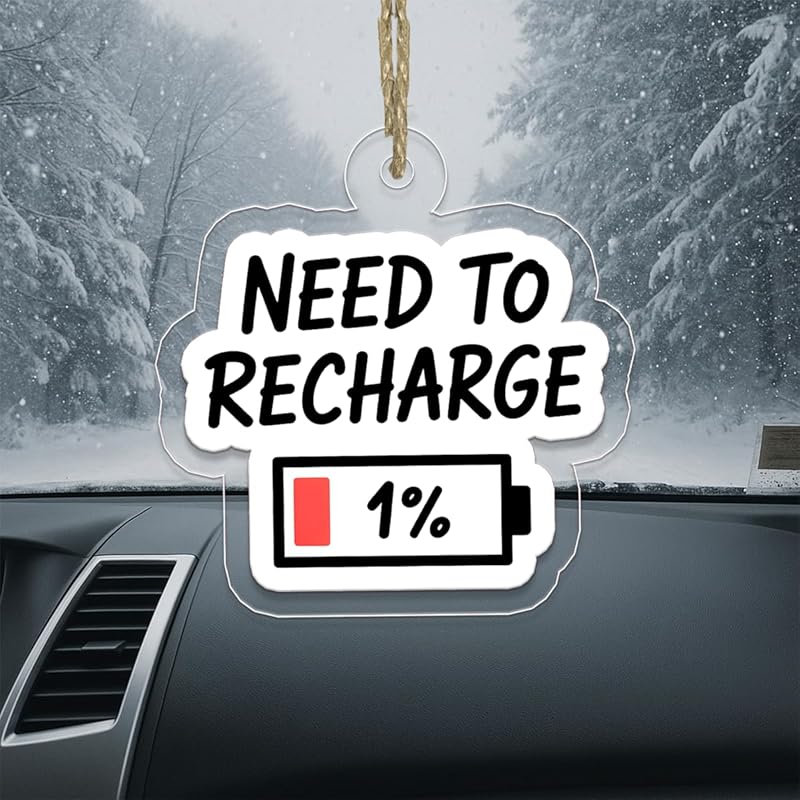 Funny Need To Recharge One Percent Ornament, Battery Ornament, Custom Tech Christmas Ornament, Gamer Gift, Low Power Gag Gift Acrylic Ornament – Personalized Christmas Tree