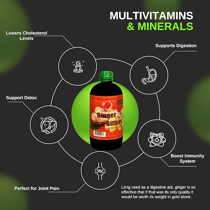 Herboganic Ginger Living Bitters | All Natural Living Bitters | 16 oz