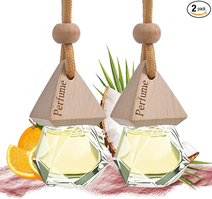 Car Air Freshener Hanging Diffuser – Long-Lasting Essential Oil Scent (Up to 60 Days) – Non-Toxic & Eco-Friendly – 2-Pack Auto Fresheners Made in USA