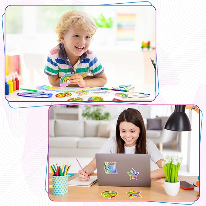 Libima 72 Pieces Anxiety Sensory Stickers Textured Stickers Fidget Mindfulness Sticker School Counselor Supplies Adult Sensory Items Anxiety Relief, 9 Styles(Cute Color)