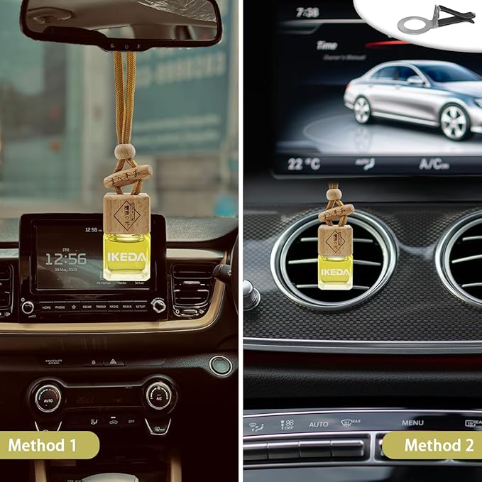 Car Air Freshener | Square Hanging Car Scent with Vent Clip Bottle | Long Lasting Fragrance | Essential Oil Diffuser | Odor Eliminator Deodorizer (Square-Tranquil Girl)