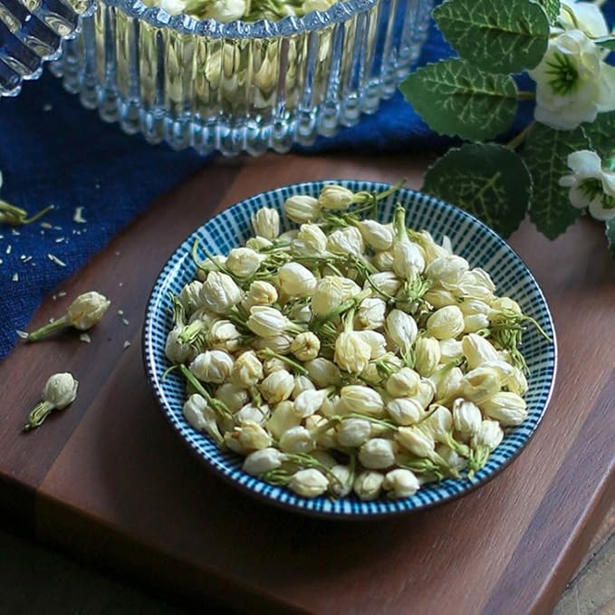 TooGet Fragrant Natural Pure Jasmine Buds Dried Jasmine Flowers Wholesale, Herbal Tea - 4 OZ