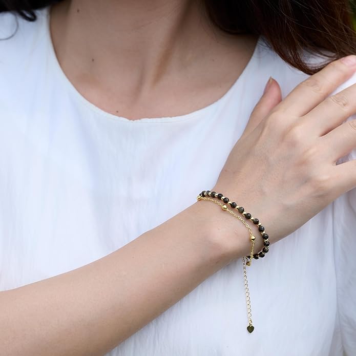 Farfume Crystal Bracelet Beaded Bracelets for Women 4mm Natural Stone Beads Gemstone Handmade Anxiety Jewelry Gifts