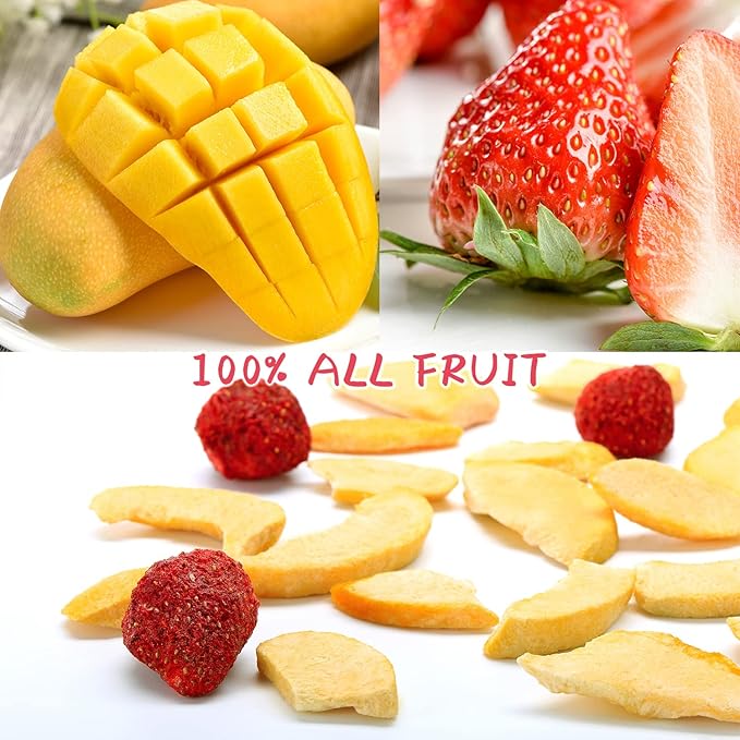 ONETANG Freeze-Dried Mixed Fruit, 12 Pack Single-Serve Pack, Non GMO, Kosher, No Add Sugar, Gluten free, Vegan, Holiday Gifts, Healthy Snack 0.35 Oz