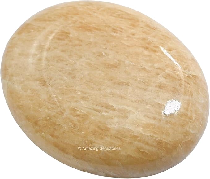 Cream Moonstone Crystals and Healing Stones - Large Palm Stone Crystals Piedra - Crystal for Good Luck, Positive Energy, Meditation - Unique Stocking Stuffers and Birthday Gifts for Women, Men