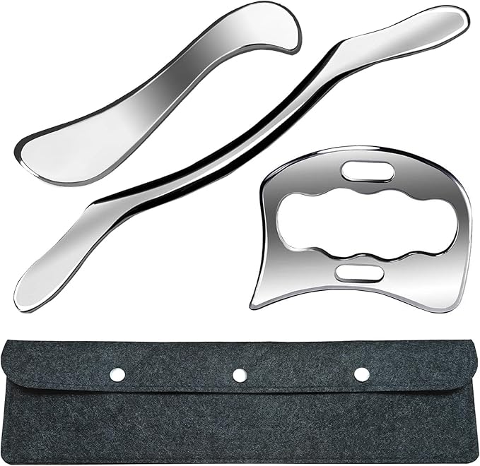 Rovulove 3 in 1 Professional Muscle Scraper Tool Set,IASTM Physical Therapy Massage Tools with Storage Case,Muscle Scraping Tool
