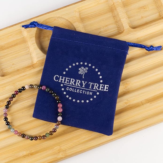 Cherry Tree Collection - Small, Medium, Large Sizes - Gemstone Beaded Bracelets For Women and Men - 4mm Round Beads