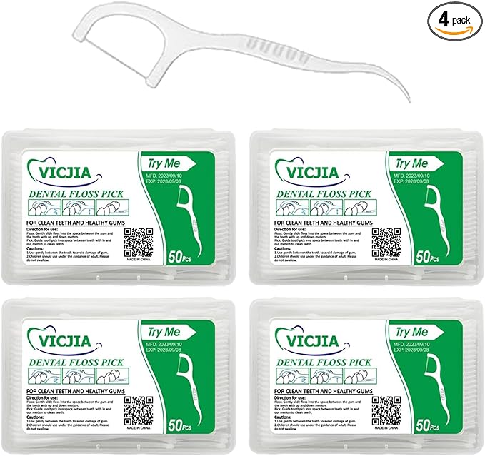 Tooth Floss Picks Unflavored Dental Floss for Teeth Tooth Picks Flossers,200 Count Floss Sticks for car,Home Tooth Pick Small
