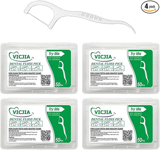 Tooth Floss Picks Unflavored Dental Floss for Teeth Tooth Picks Flossers,200 Count Floss Sticks for car,Home Tooth Pick Small