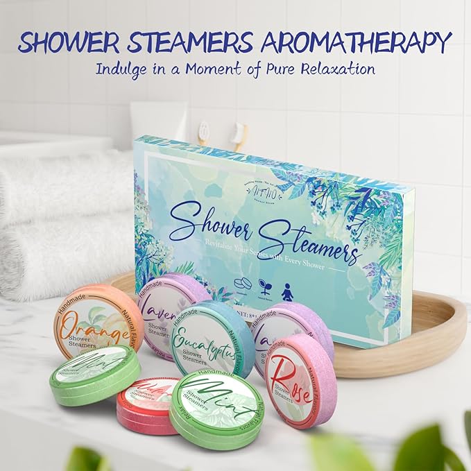 Shower Steamers Aromatherapy 8 Pack - Gifts for Women, Shower Bombs with Essential Oils, Self Care and Stress Relief Stocking Stuffers, Relaxation Birthday Gifts for Women and Men