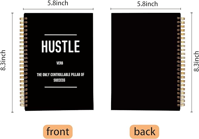 Hustle Definition Inspirational Notebook, Motivational Journal Gifts for Coworkers Women Men, Inspiring Work Spiral Notebooks 5.5x8.3 Inch