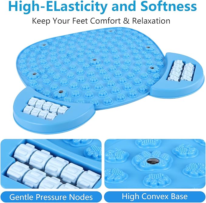 Foot Pressure Massage pad, 21'' x 21" Large Acupressure Foot Massage Mat, Fortable Foot Pressure Pad, Used to Relieve Stress, Arch and Heel Pain, for Home and Gym
