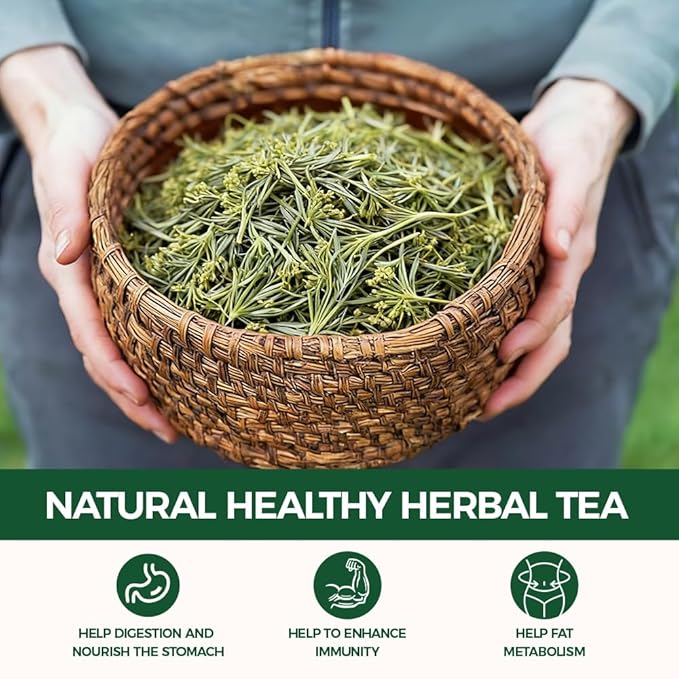 WOTIHA-Organic Natural Fennel Tea 180g. 90 Herbal Tea Bags-100% Natural Premium Herbal Tea, Sugar-Free, Caffeine-Free, Gluten-Free, Vegan