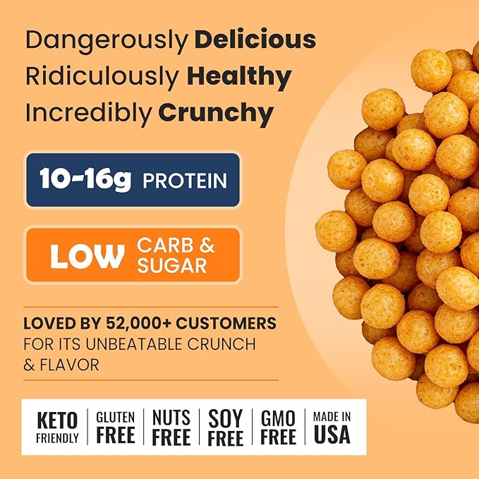 BETTER THAN GOOD Keto Protein Puffs | 16g Protein, 2 Servings of Fruits & Veggies | Paleo, Low Sugar, Low Calories, Gluten Free, Diabetic Friendly Keto Snacks (Full Sampler 9 Pack)