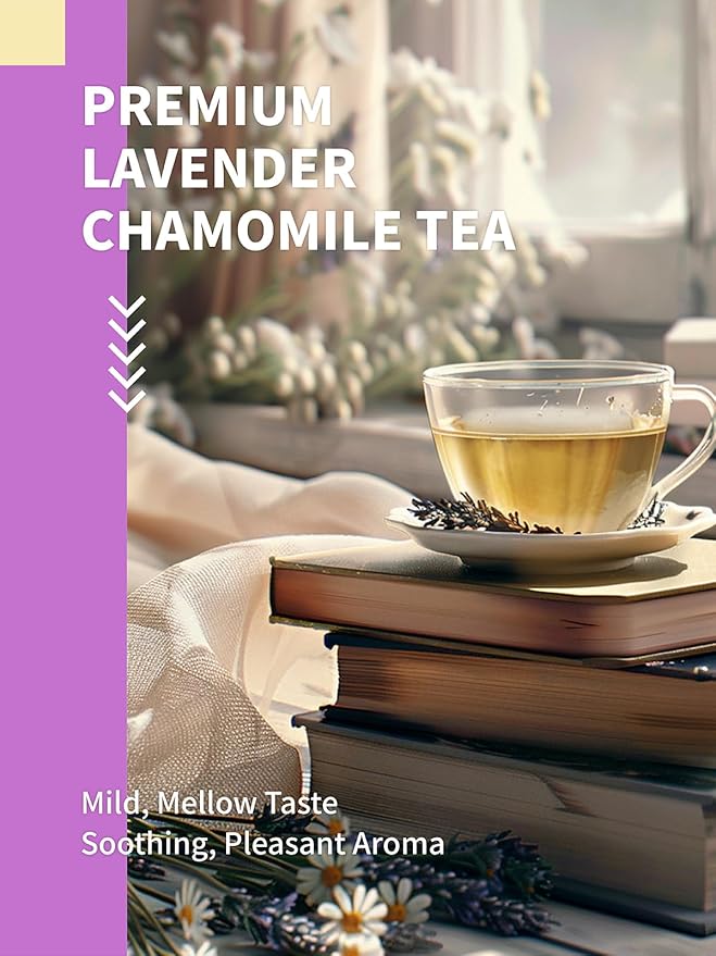 HYNTMYT Chamomile & Lavender Tea, Blend of Chamomile, Lavender, and Lemon Balm, Soothing & Aromatic, Caffeine Free, 120 Count