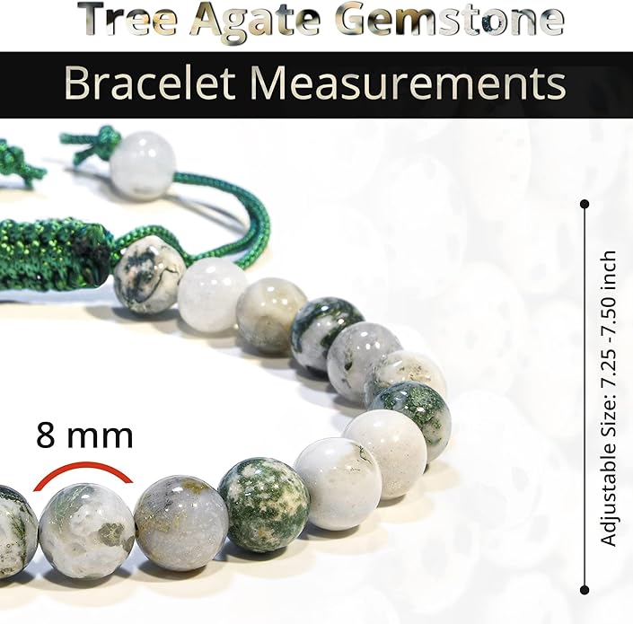 Energy Protection Crystal Handmade Adjustable Bead Bracelet Perfect for Men, Women’s Gift - Gemstone Healing Stretch Bracelet Pulsera Para Hombre Mujer Stocking Stuffer