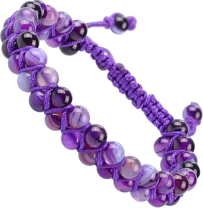 MASSIVE BEADS Double Layer Natural Chakra Healing Power Crystals Macrame Bracelet Yoga Stone Beads Gemstone Meditation Relax Anxiety Bangle for Unisex Women Men