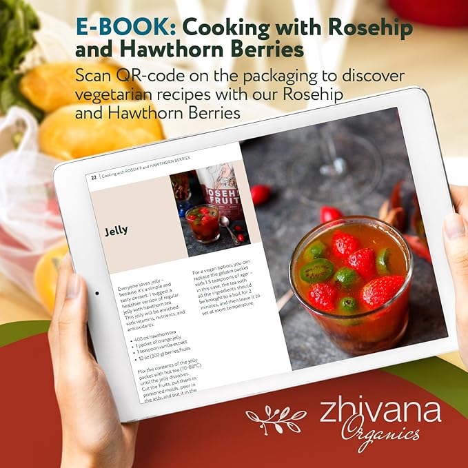 Zhivana Organics Organic Hawthorn Berry (8oz.) - Hawthorne Tea for Herbal Teas, Infusions, Tinctures, Culinary Recipes