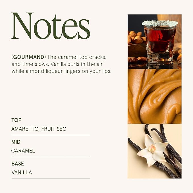 LA JOLIE MUSE Fall Candle | Amaretto Crème Brûlée – Almond Liqueur, Dry Fruit & Caramel | 19 oz Wooden Wick Candle | 90 Hours Clean Burn | Luxury Candles for Self-Care & Gifting