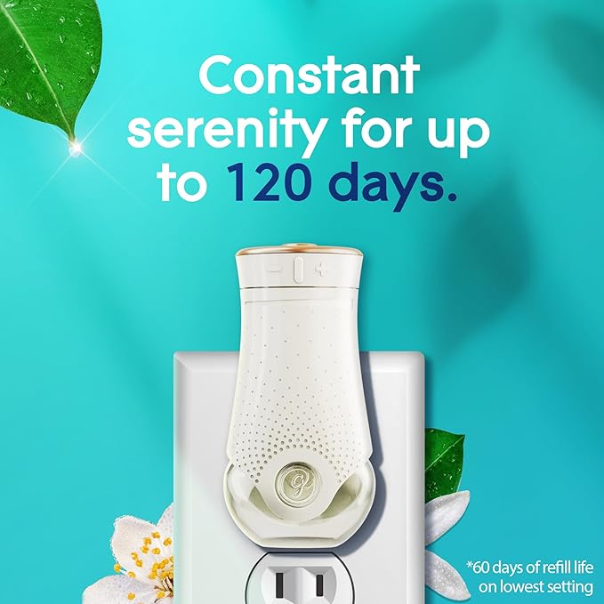 Glade PlugIns Refills Air Freshener, Dewdrop Petals, Scented and Essential Oils for Home and Bathroom, 0.67 Fl Oz, 5 Count