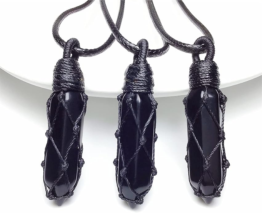 EDEN'S CALL Hexagonal Crystal Point Pendant Necklace for Unisex Adjustable Dainty Natural Stone Pendulum Amulet for Good Luck