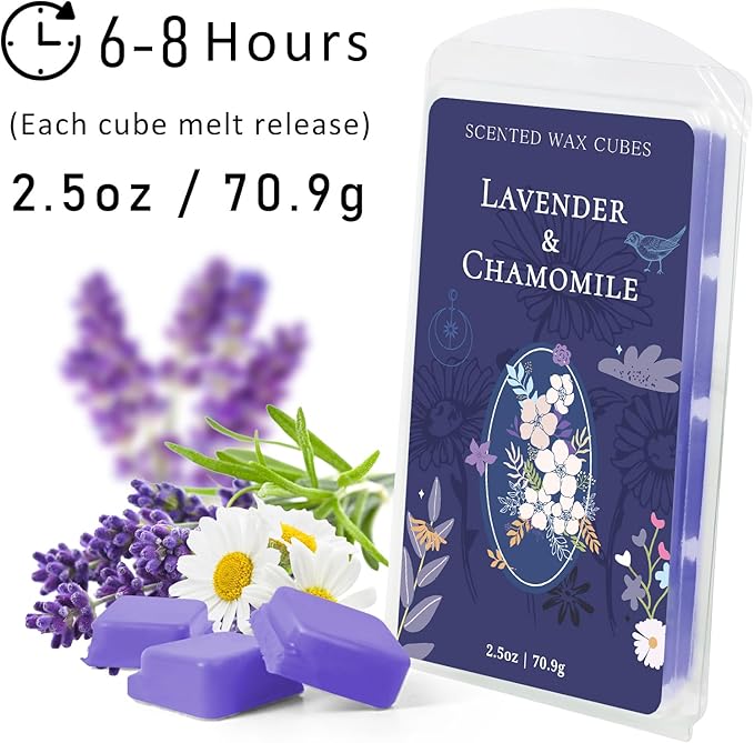 STRN Natural Soy Wax Melts with Essential Oils, Long-Lasting Aromatherapy Wax Cubes for Wax Warmers, Scents of Lavender & Gardenia, Sage, Chamomile, Sandalwood – 4x2.5oz for Home, Spa & Gifts