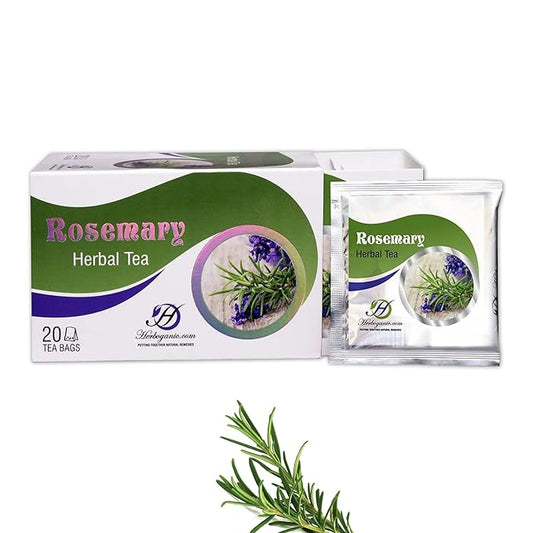 HERBOGANIC Rosemary Herbal Tea - Digestion Support and Immune Boost | Refreshing and Delicious Blend | Natural Ingredients | 20 Tea Bags