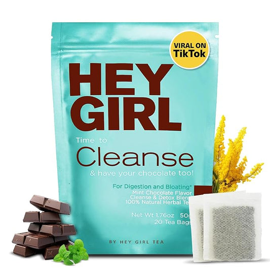 Hey Girl Detox Tea for an Effective Body Cleanse | Colon Cleansing Herbal Laxative to Debloat - with Senna Leaf and Peppermint Tea