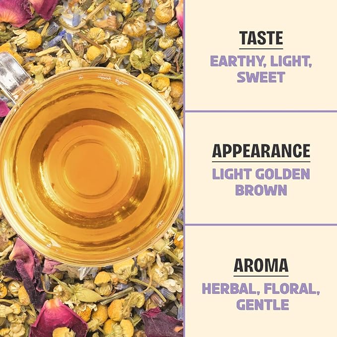 BREWIX, Valerian Comfort Tea for Sleep and Relaxation (40+ Cups, 2.82oz/80g) Caffeine-Free and Calming for Bedtime | Valerian Root, Chamomile & Lavender | Perfect Wellness Sleep