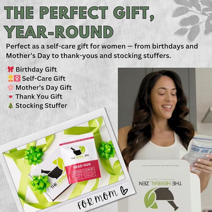 Head Hug Shower Steamers Aromatherapy for Relief - USA Made - Peppermint & Rosemary Shower Bomb Tablets – Christmas Gift - Adult Stocking Stuffer – Soothing Natural Essential Oils (10 Pack)