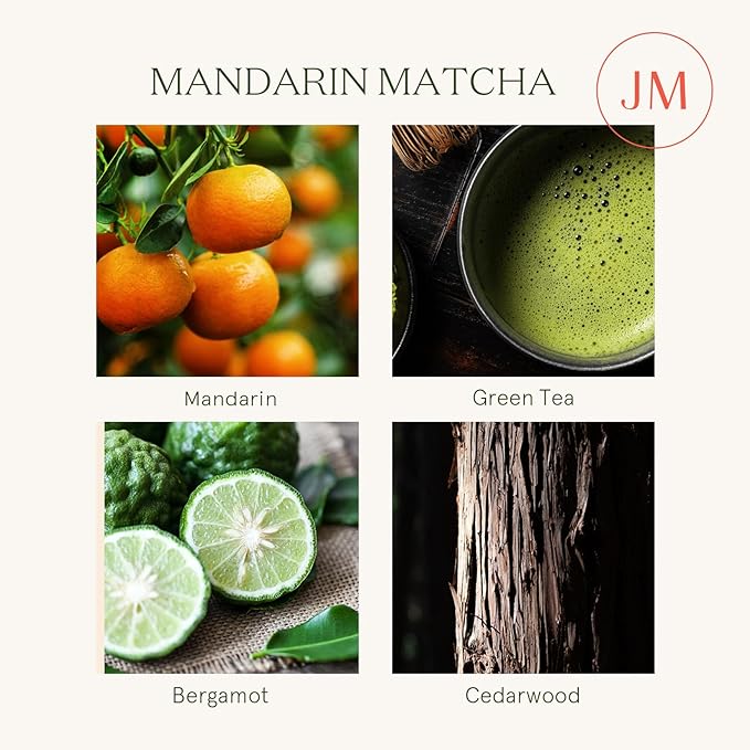LA JOLIE MUSE Mandarin Matcha Scented Candle, Natural Soy Candles for Home Scented, Candle Gifts for Women&Men, Long Burning Luxury Jar Candle, 11oz