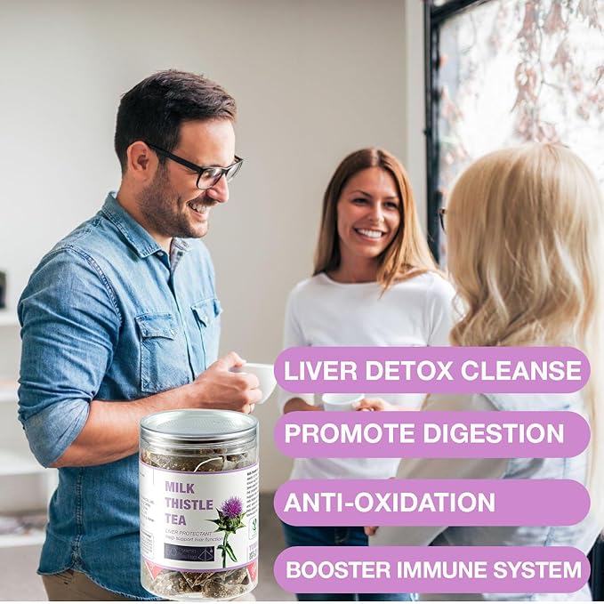 50 Milk Thistle Tea Bags for Detox Cleanse & Repair| Thorne Milk Thistle Herbal Tea for Support
