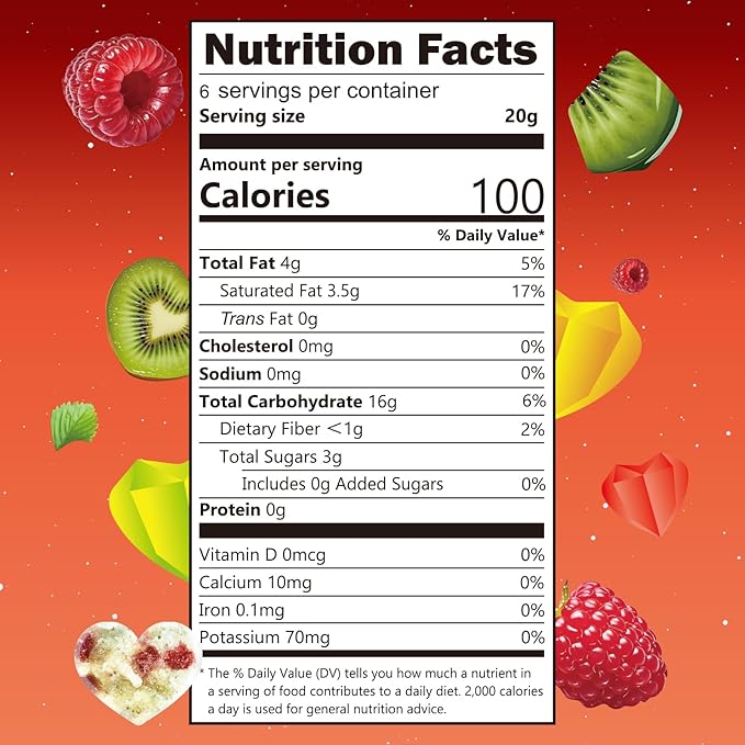SUNGIVEN Freeze Dried Fruit Crisps Crunch Raspberry & Kiwi 6 Packs Gluten Free Made with Fruit Vegan Healthy Snacks Ready to Eat for Yogurt Dessert
