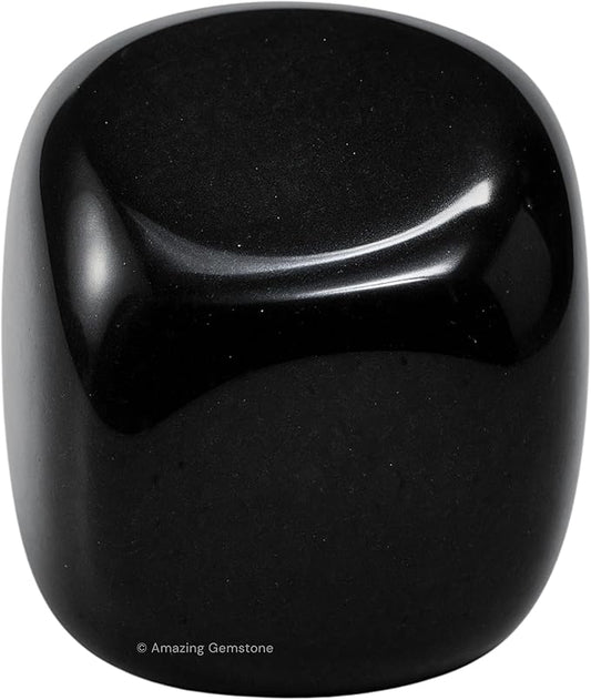 Amazing Gemstone Black Obsidian Crystals & Healing Stones Tumbled - 1 oz, Natural Healing Stones for Energy Balance, Stress Relief - Premium Polished Gems Rocks for Meditation & Wellness
