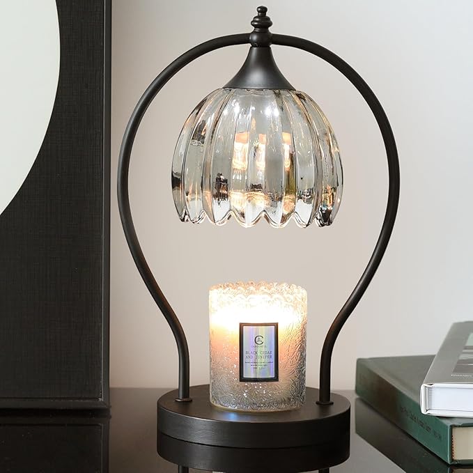 Candle Warmer Lamp with Timer, Vintage Black Wax Melt Warmer Lamp Electric Dimmable Candle Warmer, House Warming Gifts Home Decor for Living Room Bedroom Office, Birthday Gifts for Mom, Women & Men