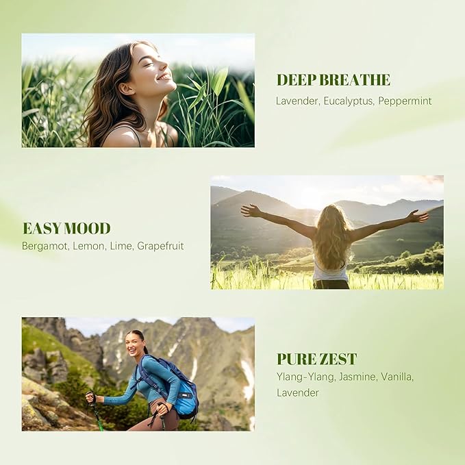 Essential Oils Blend Set,Essential Oils for Diffusers for Home,Stress Relief, Sweet Dream,Deep Breathe,Relax, Air Freshening,Aromatherapy Gifts for Women,DIY Candle Making,Humidifiers, Massage(6x10ml)