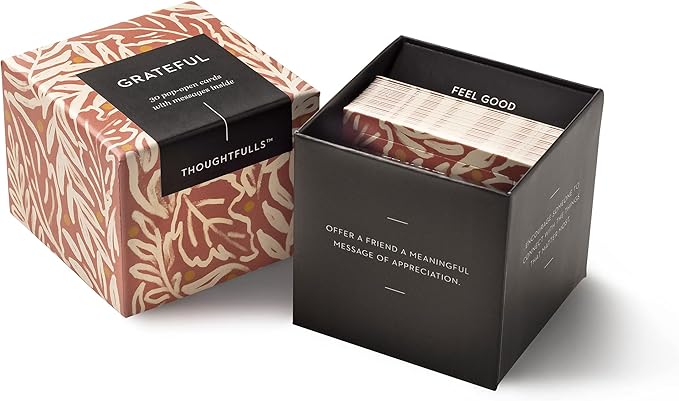 Compendium ThoughtFulls Pop-Open Cards — 4-Pack of Grateful, Live with Intention, Mindfulness, Carpe Diem – 120 Pop-Open Cards, Each with a Different Message Inside