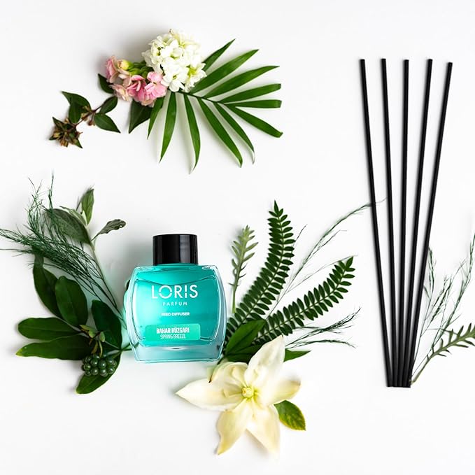 Loris Reed Diffuser - Spring Breeze - Aromatic Home Fragrance with Natural Essential Oils, 4.06 fl oz/120 mL – Long‑Lasting, Non‑Toxic, Gift Ready Scented Diffuser with Sticks for Room & Bathroom
