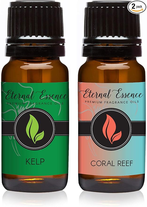 Eternal Essence Oils 2 Pack 10ml Premium Fragrance Oil - Coral Reef & Kelp - for Candle, Soap Making, Aromatherapy, Diffusers, Home Care, & Humidifiers