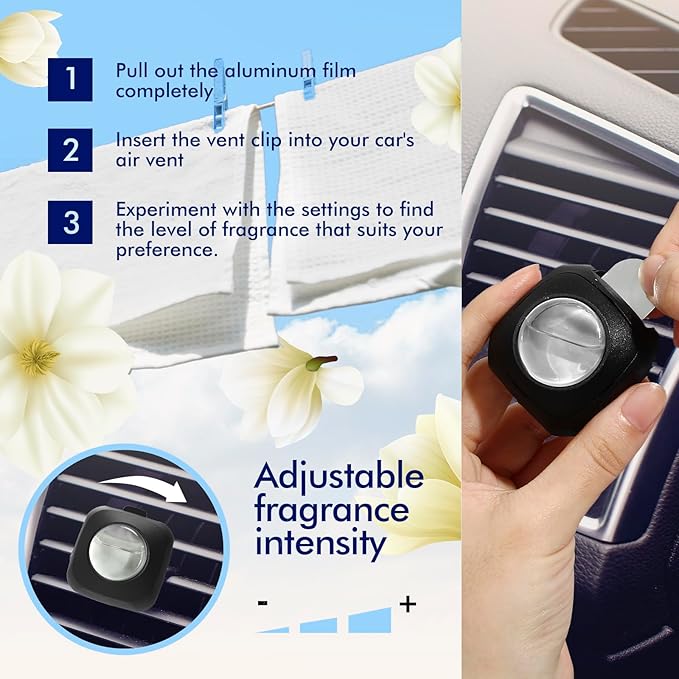 Car Air Fresheners, 6 Pack, Fresh, Car Fresheners Vent Clips, Long Lasting Air Freshener, Car Refresher for Men Women