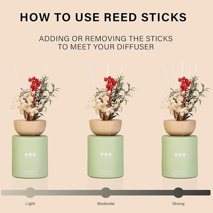 Reed Diffuser Set with Really Dried Flowers, Essential Oils Scented Diffuser with Sticks, Air Fresheners Home Fragrance for Bathroom Shelf Decor & Gift, 5.1oz / 150ml