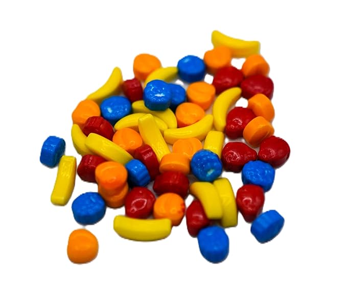 Fruit Shaped Candy - 2 lbs of Fresh Hard Sweet Banana Strawberry Peach Blueberry Vending Machine Candy