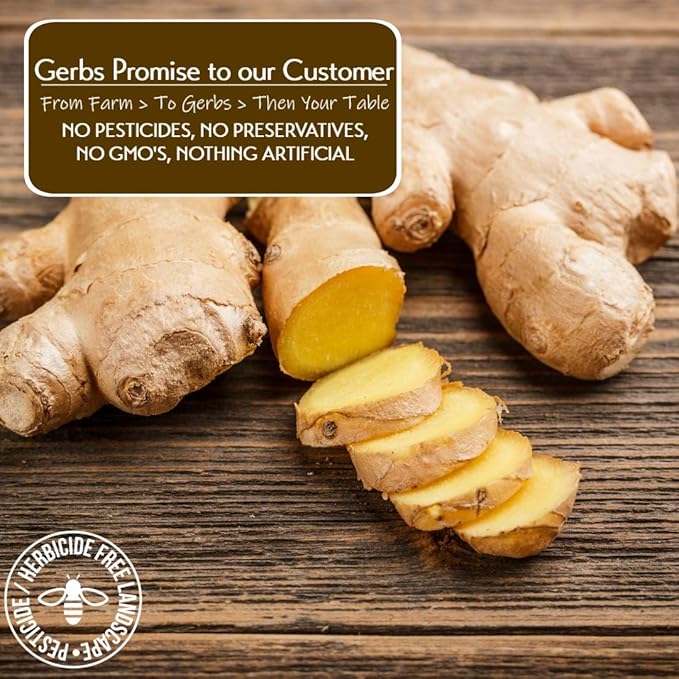 Gerbs Crystalized Dried Ginger 4 lbs. | Unsulfured, No Additives, Resealable Bulk Bag | Bold & Spicy Flavor | Top 14 Allergen-Free