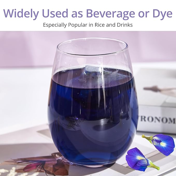 Butterfly Pea Flower Tea Bags – 50 Count, 100% Natural Butterfly Tea from Thailand, Caffeine-Free, Dried Blue Pea Flowers for Hot & Iced Tea, Vibrant Color-Changing for Relaxation & Wellness